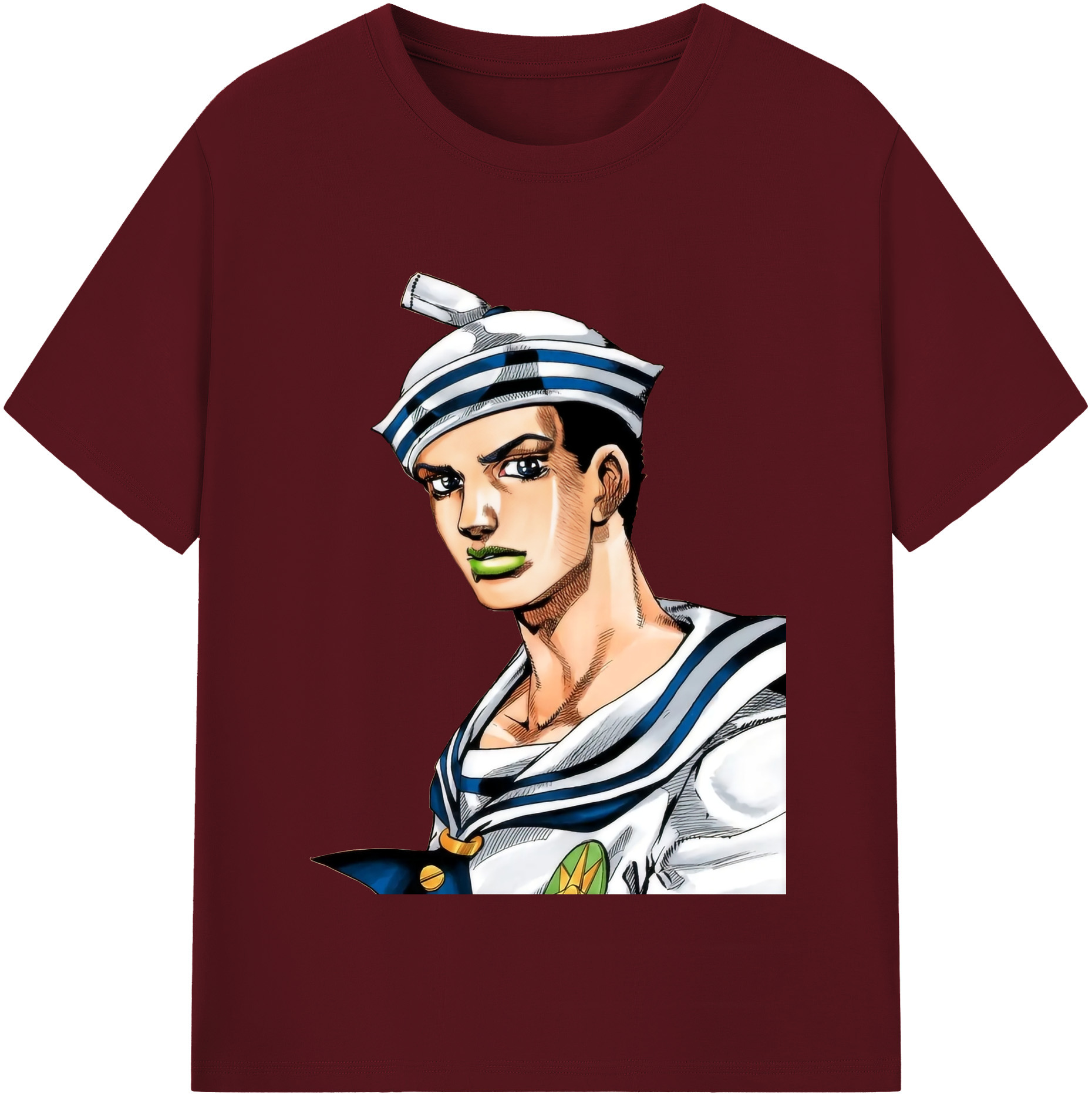 （画像用） ジョジョの奇妙な冒険 東方定助 JoJo's Bizarre Adventure Higashikata Josuke 綿100％半袖Tシャツ（フロントプリント）